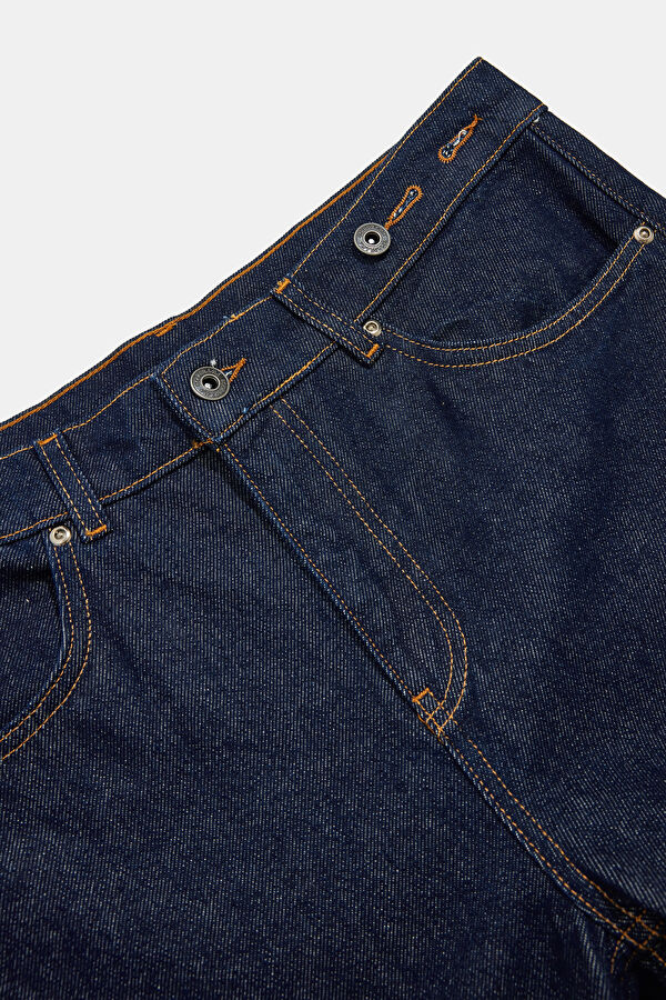 Dark Blue Straight Leg Women's Trousers 3