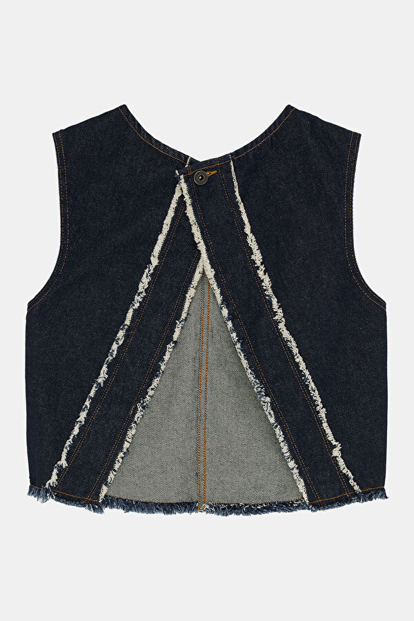 Dark Blue Sleeveless Women's Blouse