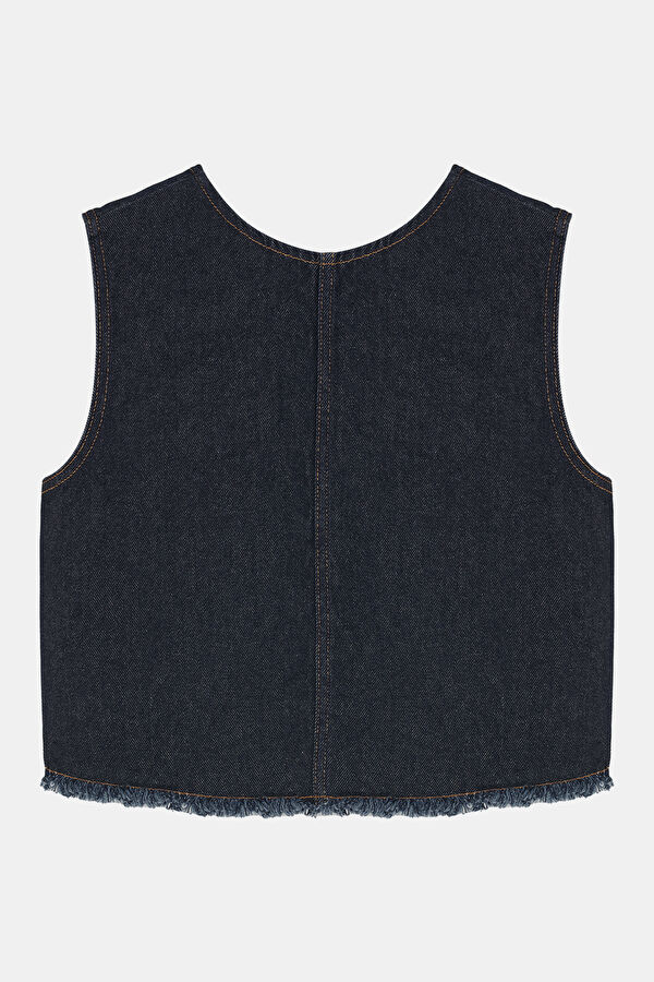 Dark Blue Sleeveless Women's Blouse 2