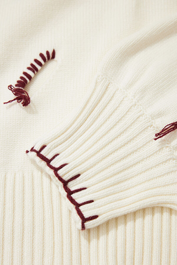 Ecru Knitted Women's Sweater 4