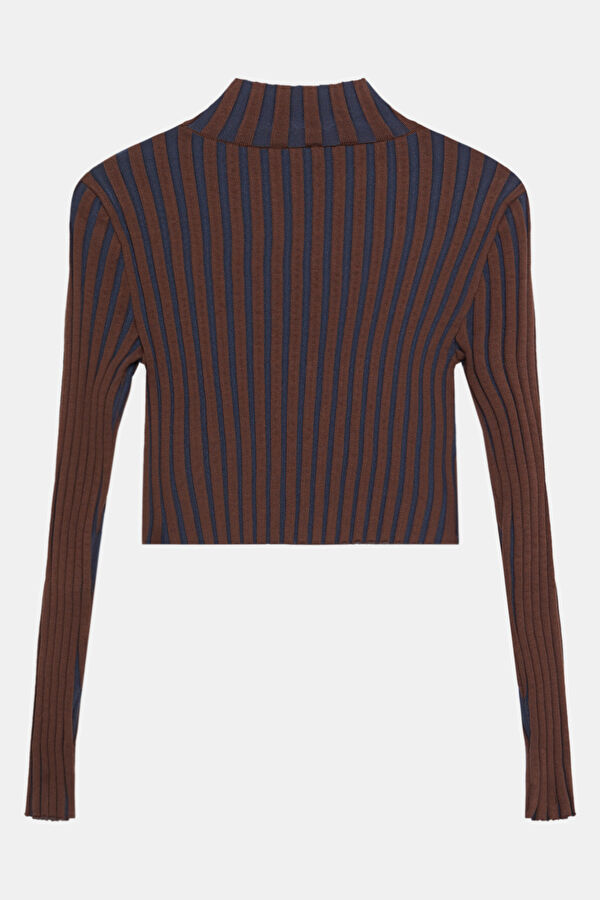 Navy Blue Long-Sleeved Women's Blouse 2