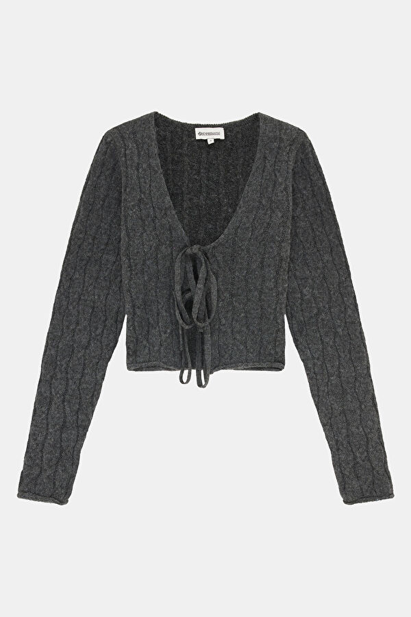 Anthracite Knit Women's Cardigan Cardigan