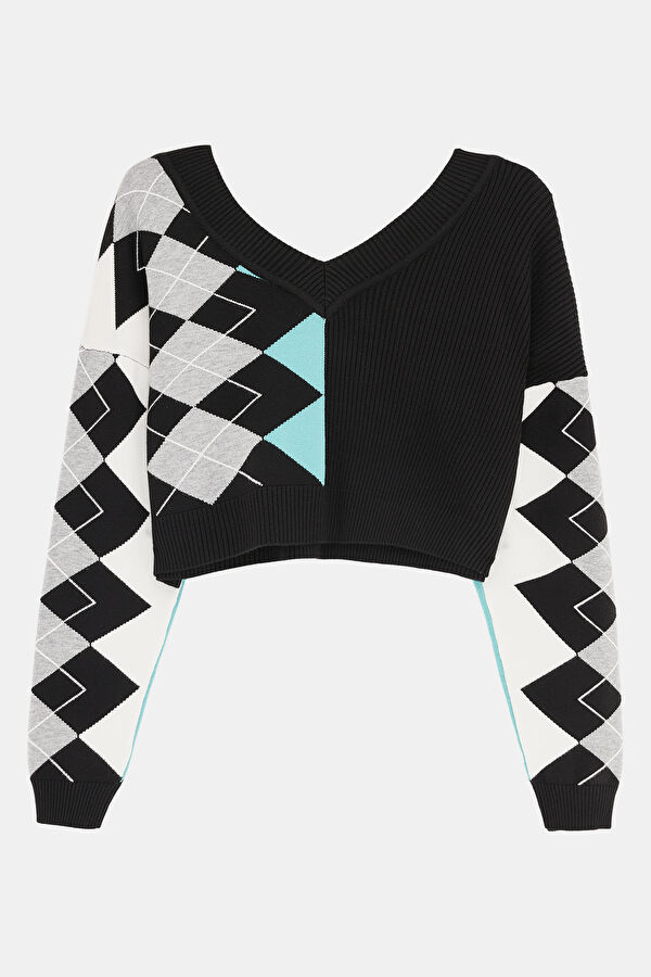Colorful Patterned Knitted Women's Sweater 2