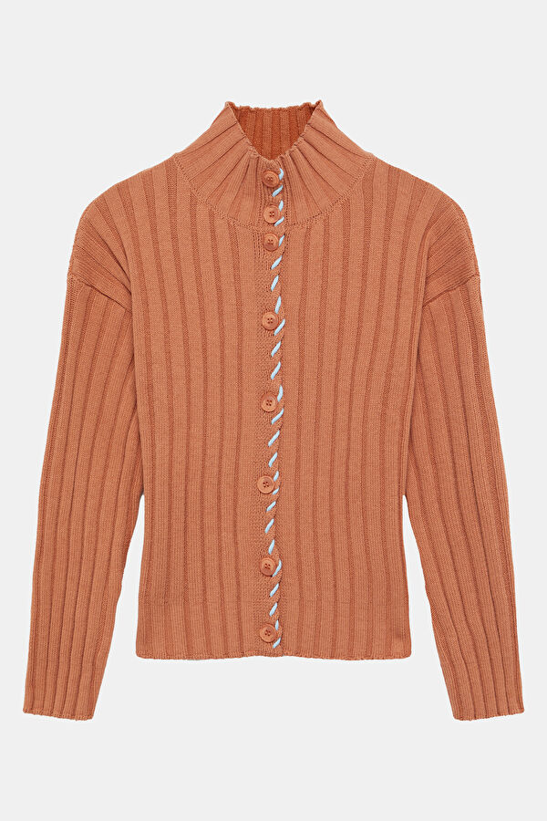 Salmon Knitted Women's Cardigan