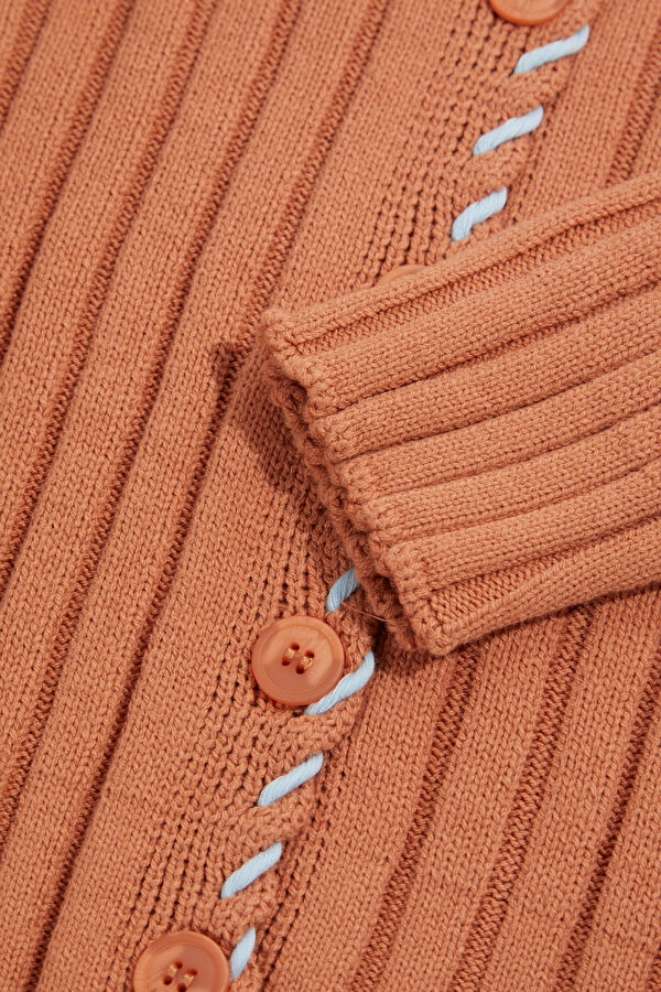 Salmon Knitted Women's Cardigan 4