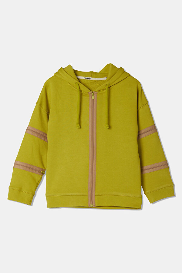 Kapüşonlu Açık Sarı Sweatshirt