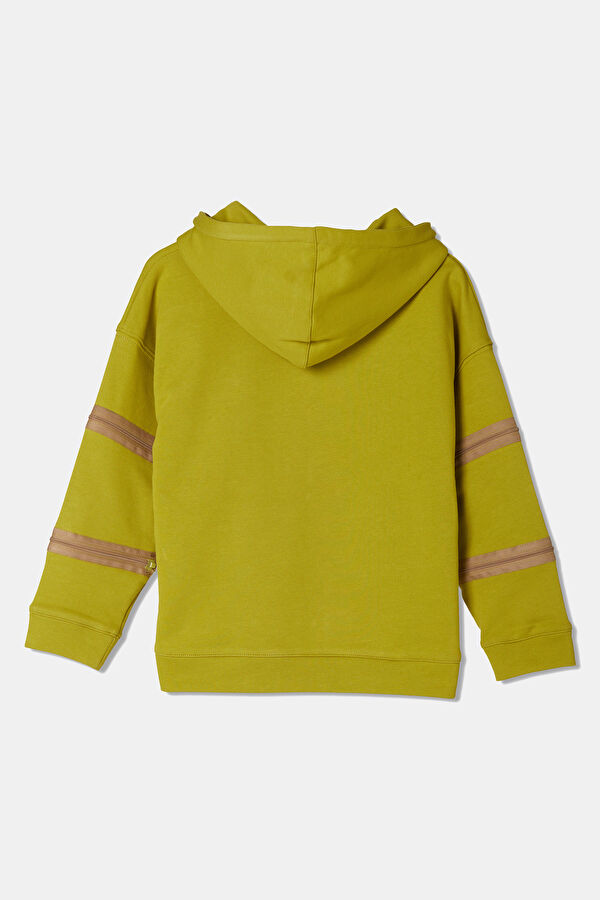 Kapüşonlu Açık Sarı Sweatshirt 2