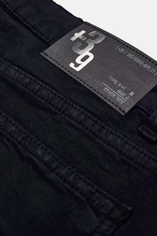 Navy Blue Straight Leg Lyocell Cotton Men's Trousers 5