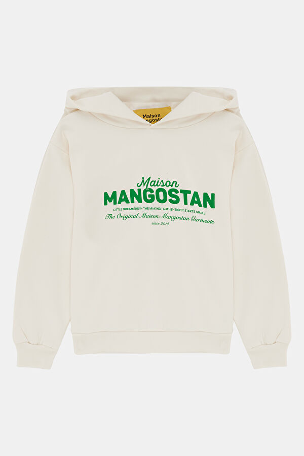 Krem Comfort Kapüşonlu Çocuk Sweatshirt