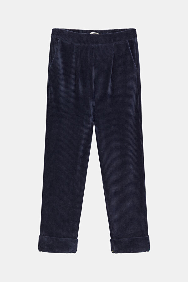 Navy Blue Straight Leg Women's Trousers
