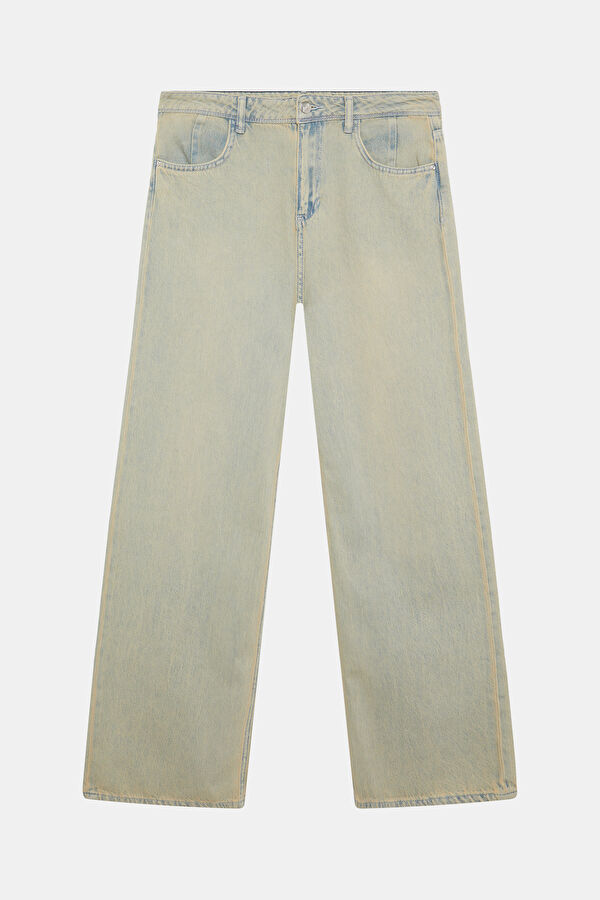 Light Blue Straight Leg Women's Trousers