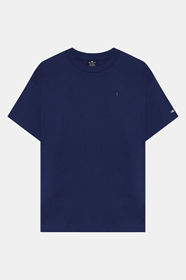 Relax Kalıp Bisiklet Yaka Lacivert T-Shirt
