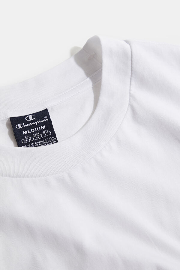 Relax Kalıp Bisiklet Yaka Beyaz T-Shirt 3