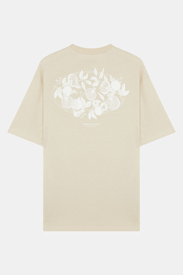 Bisiklet Yaka Krem Erkek T-Shirt 2