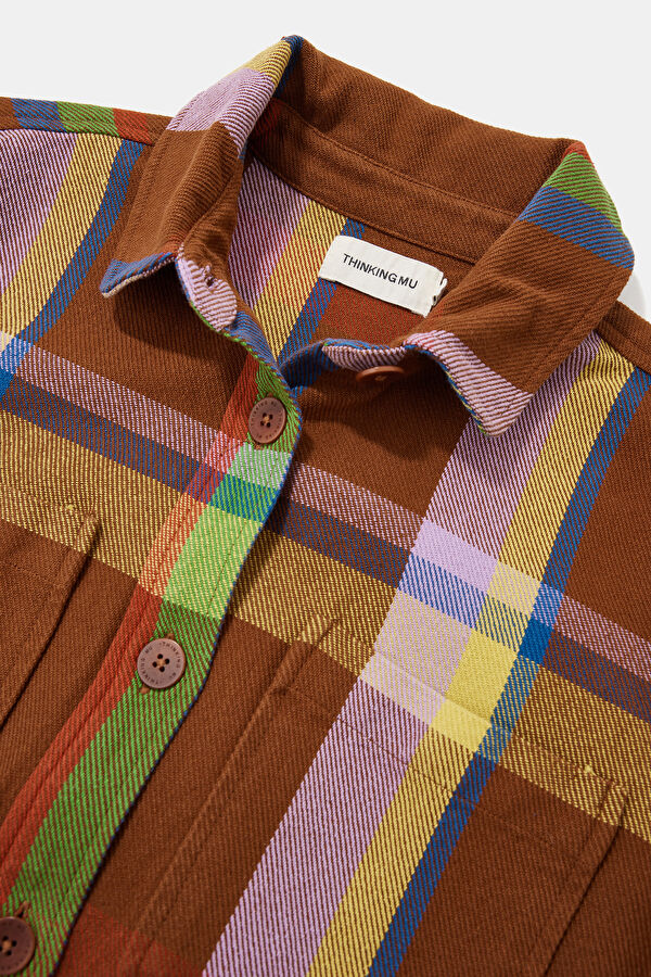 Women's Shirt with Tan Striped Pattern 5