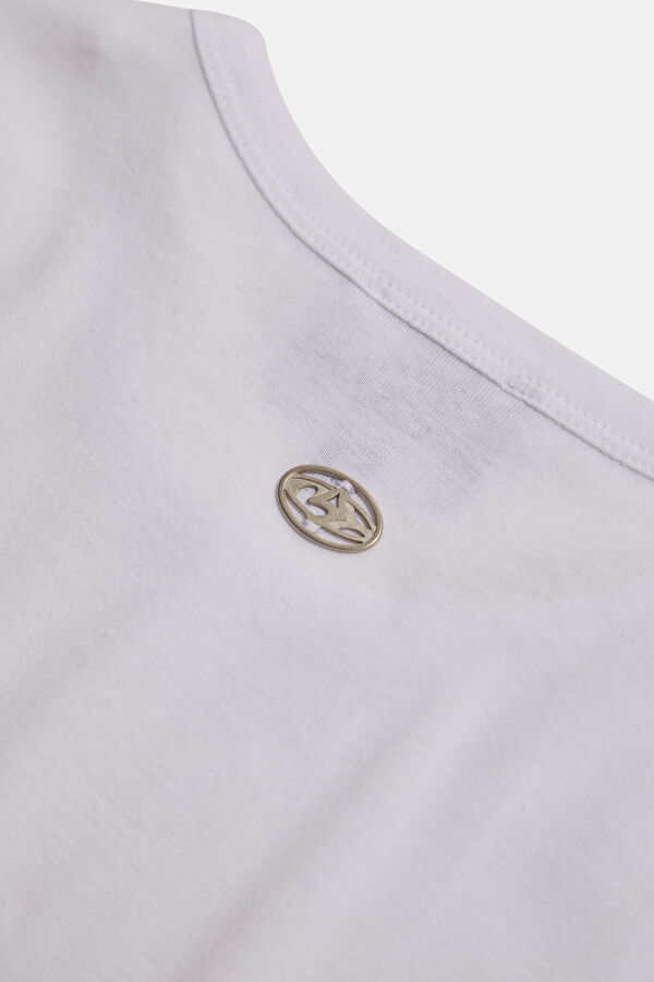 Slim Fit White Crew Neck Women's T-Shirt 7