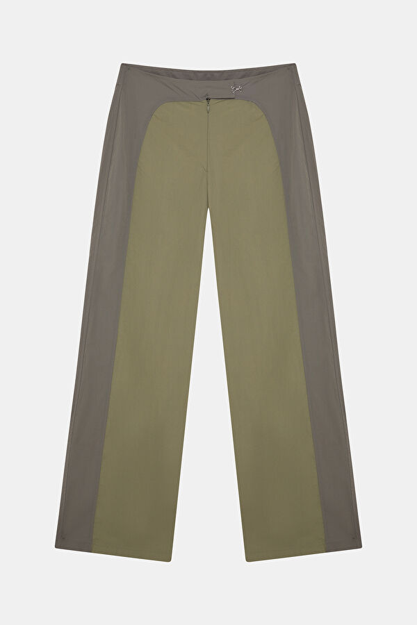 Khaki Wide Leg Women's Trousers