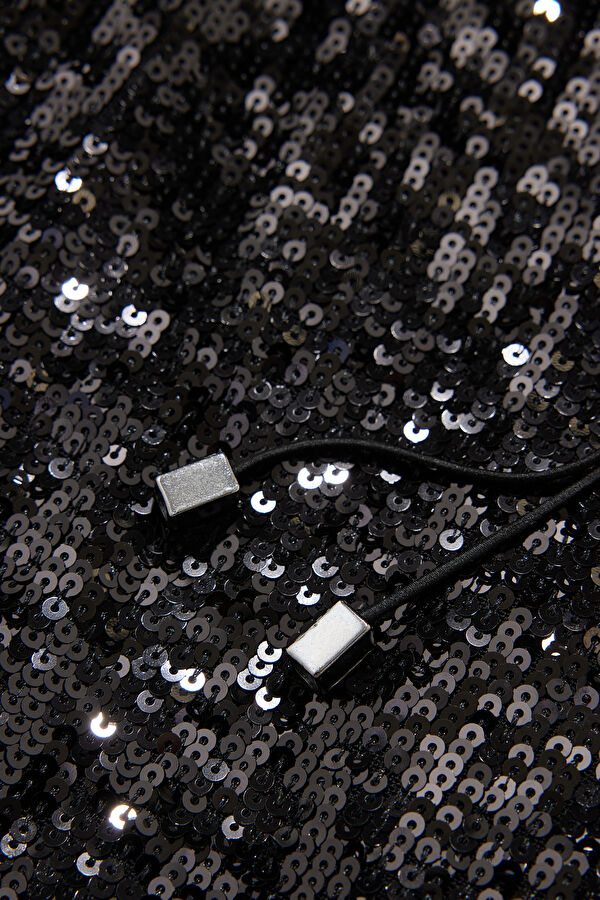 Black Sequin Short Women's Dress 4