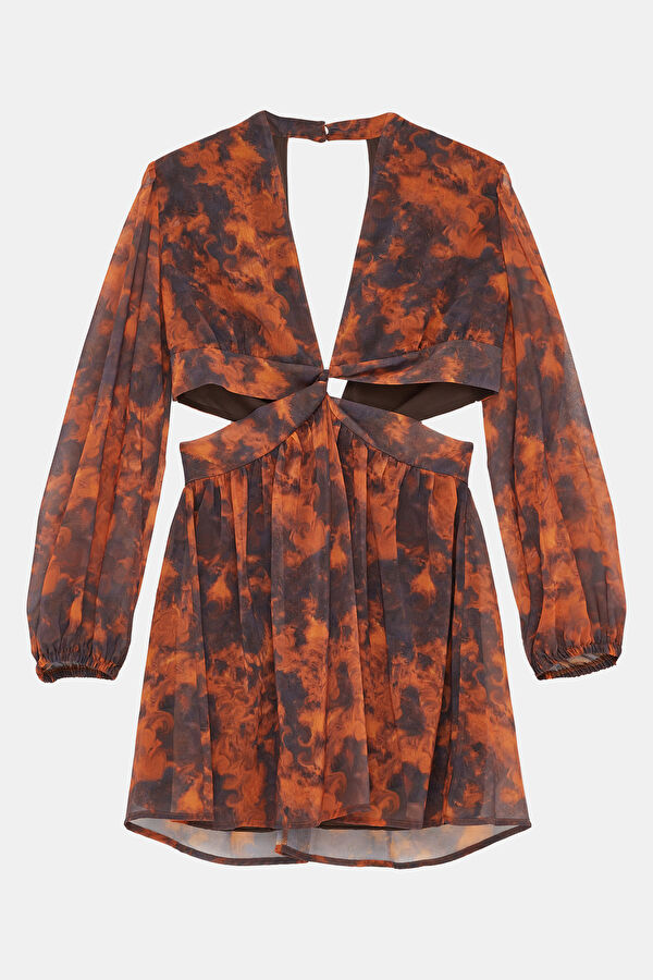 Colorful Patterned Short Women's Dress