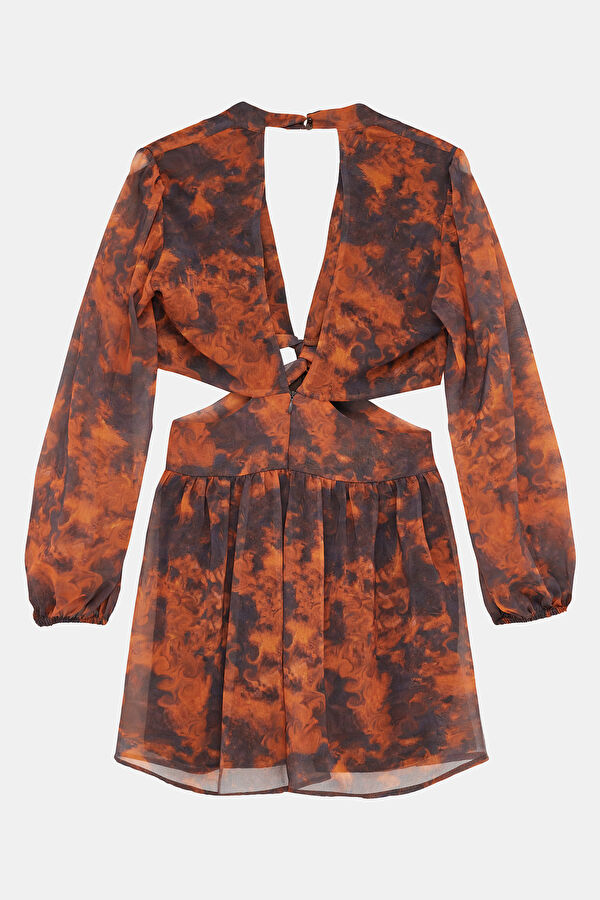 Colorful Patterned Short Women's Dress 2