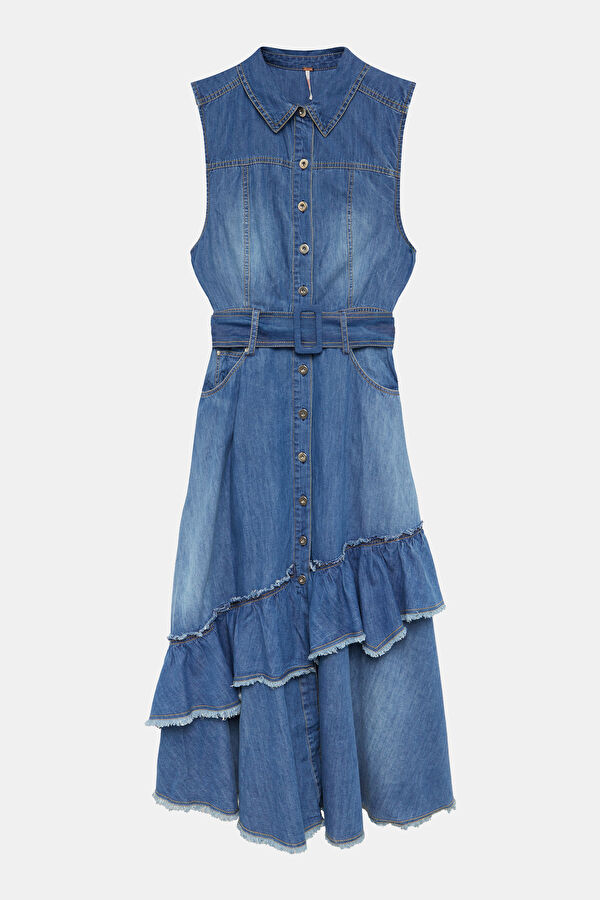 Blue Midi Women's Dress