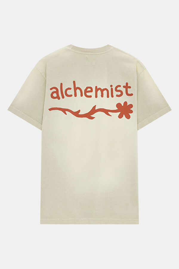 Relax Mold Cream Crew Neck Printed T-Shirt 2