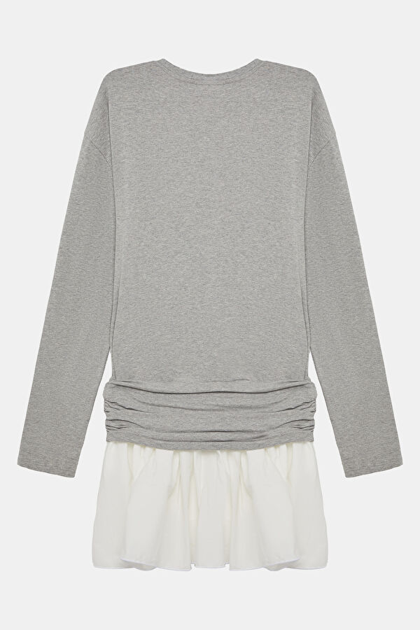 Grey Melange Mini Women's Dress 2