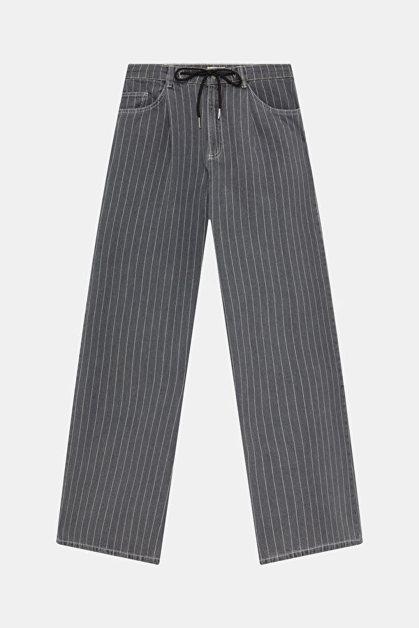 Grey Wide Leg Women's Trousers