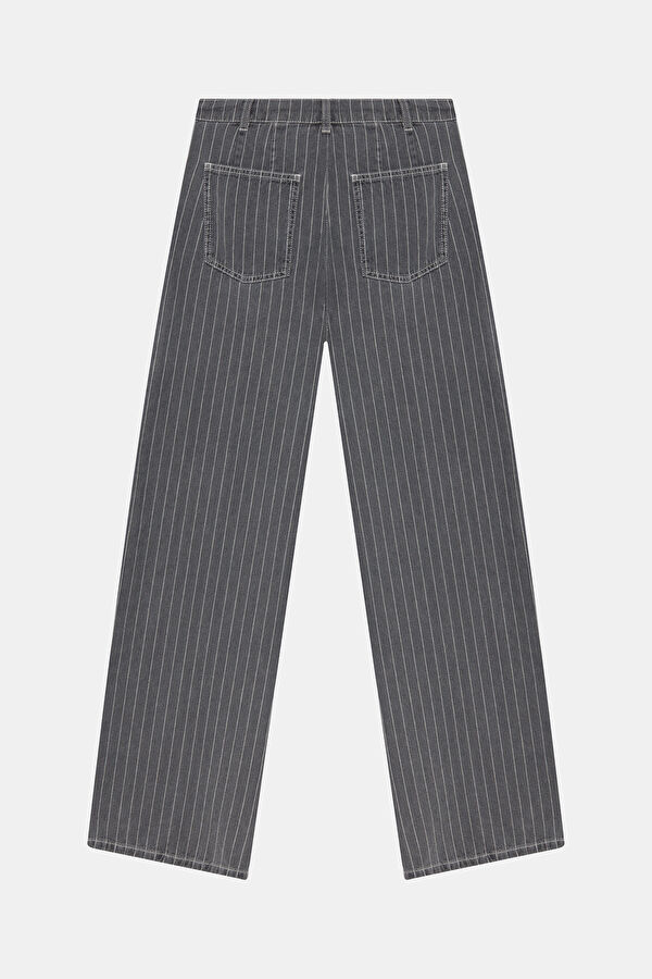 Grey Wide Leg Women's Trousers 2