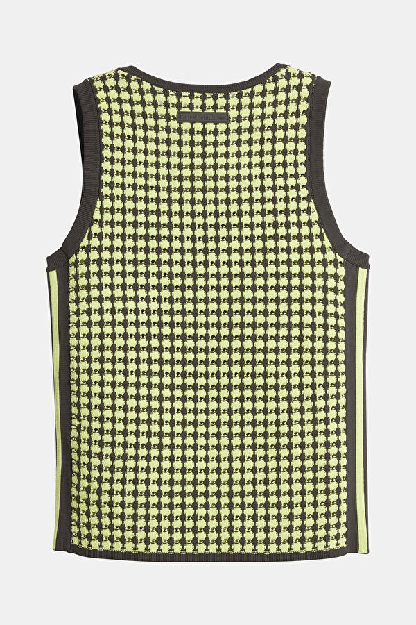 Neon Sarı Desenli Triko Erkek Kazak 2