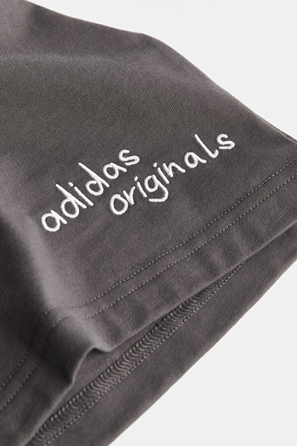 Oversize Antrasit Bisiklet Yaka Baskılı Erkek T-Shirt 5