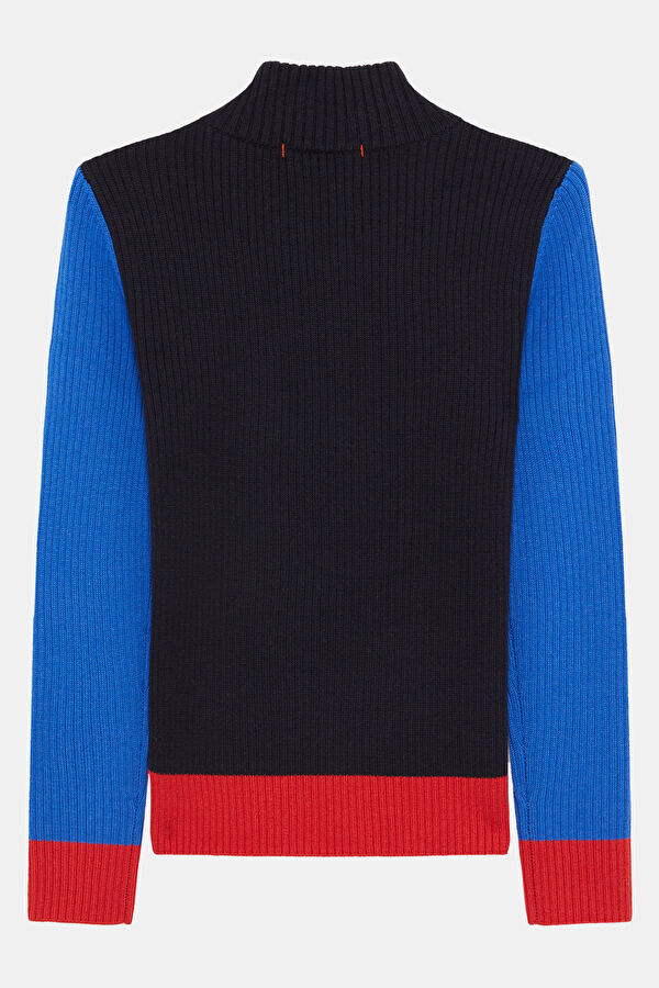 Navy Blue Wool Women's Sweater 2