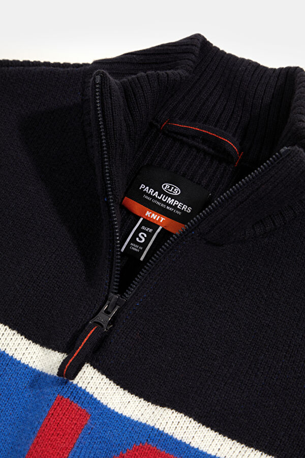 Navy Blue Wool Women's Sweater 3