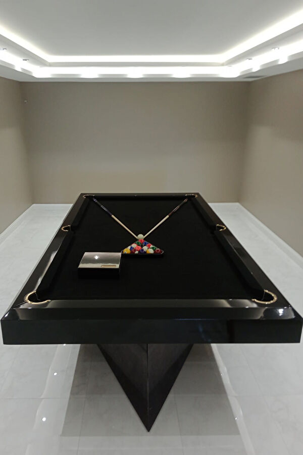 Bilardo Masası Seti Ahşap Ayaklı Siyah