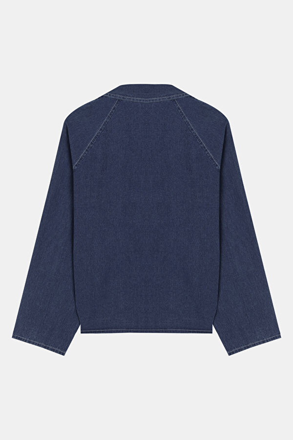Madia Blue Long-Sleeve Women's Blouse 2
