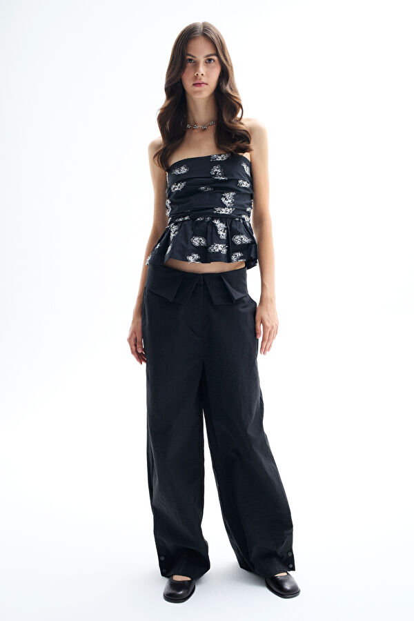 Marie Black Patterned Women's Blouse