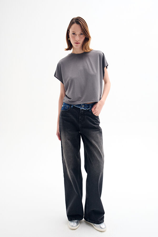 Black Straight Leg Women's Trousers
