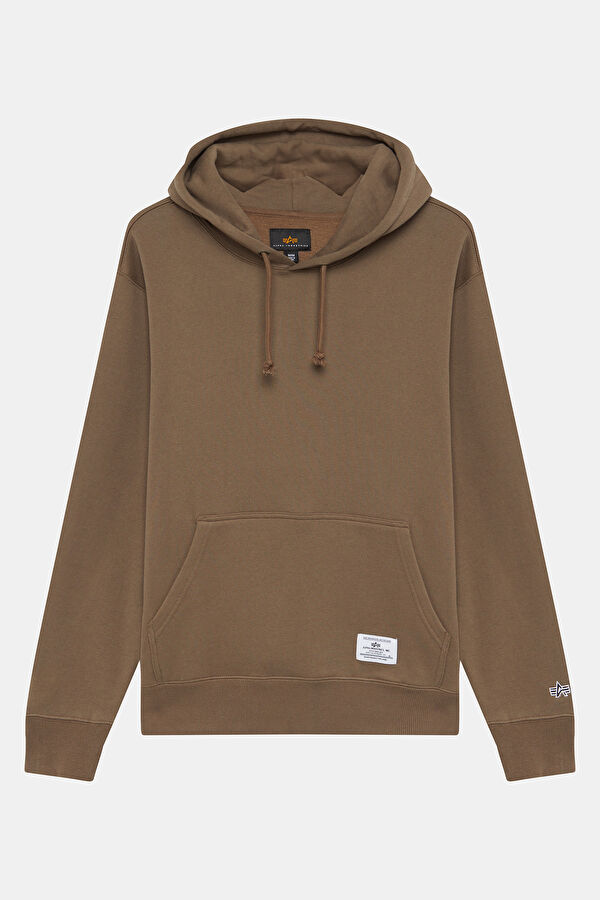 Açık Kahve Relax Kalıp Kapuşonlu Erkek Sweatshirt