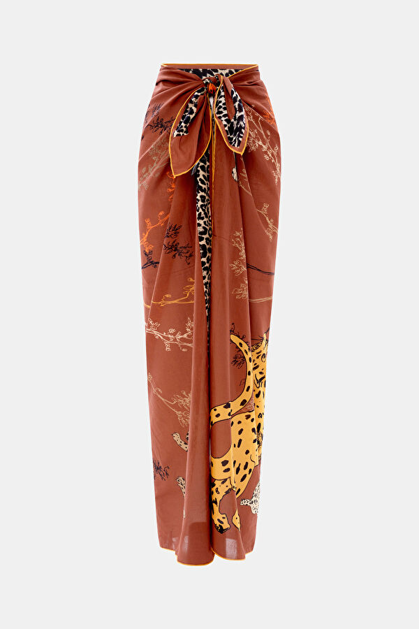 Brown Patterned Pareo 2
