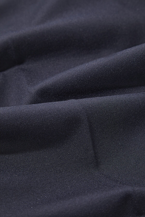 Navy Blue Skinny Leg Viscose Trousers 5