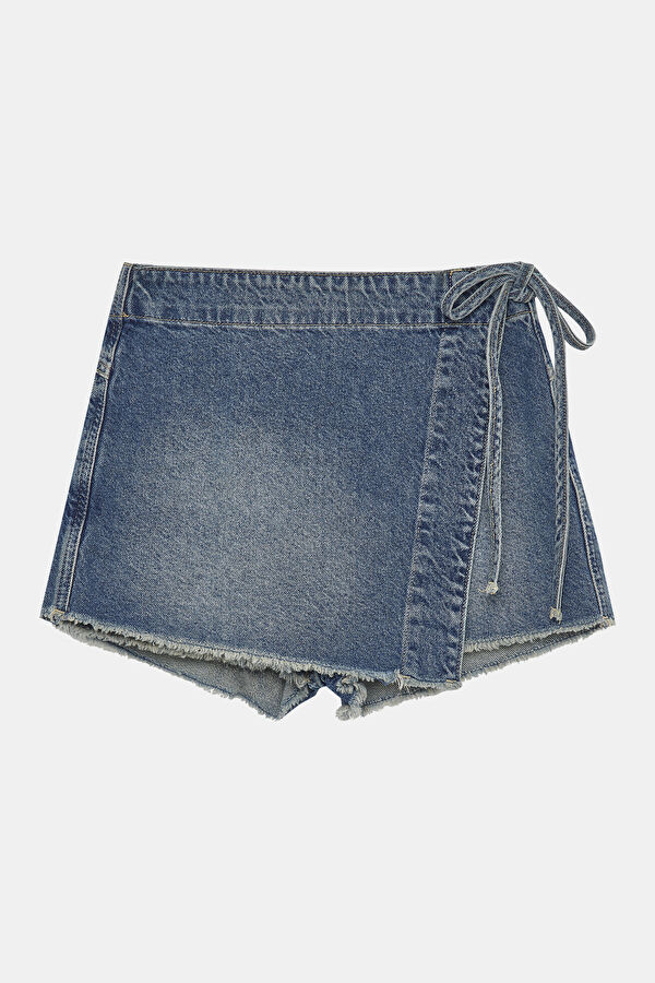 Blue Viscose Women's Skirt