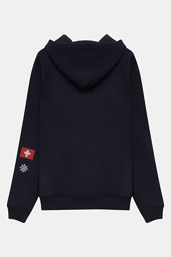Lacivert Kapuşonlu Erkek Sweatshirt 2