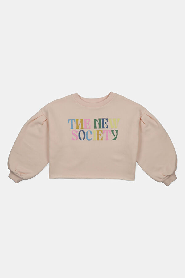 Boreal Beige Relax Fit Crew Neck Kids Sweatshirt