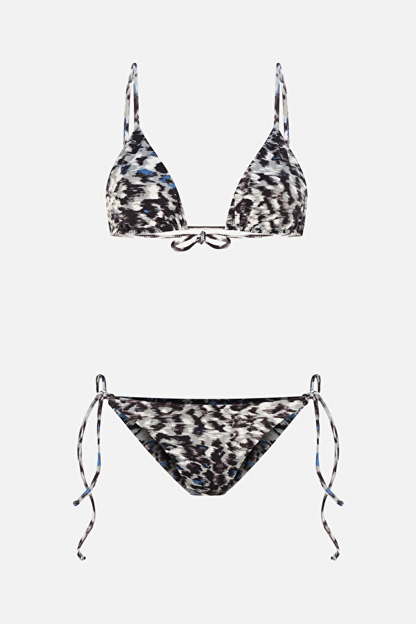 Antrasit Desenli Bikini