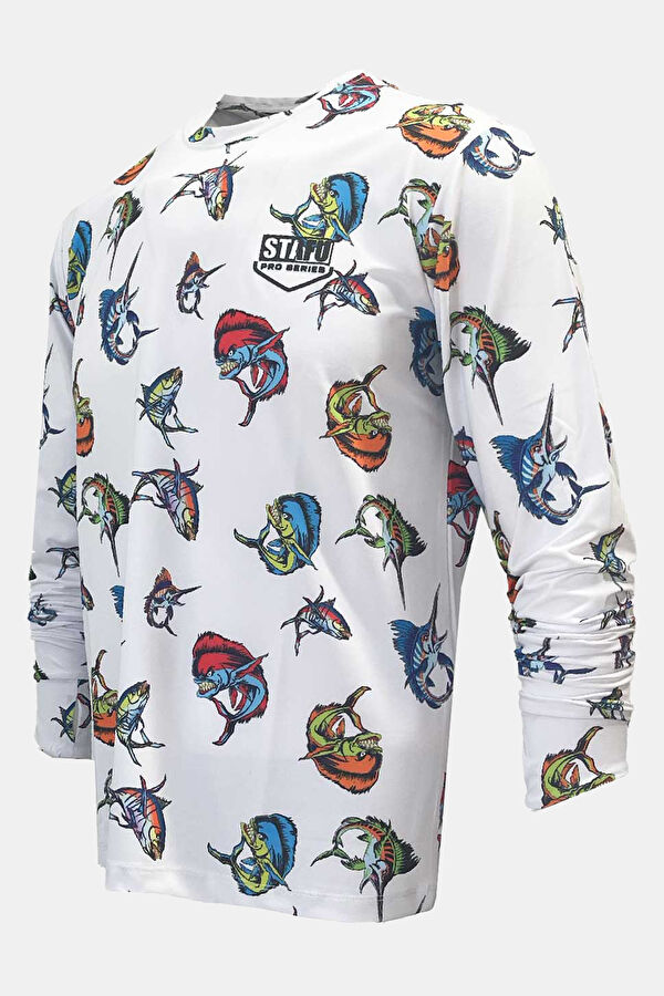 Apex Uzun Kollu Bisiklet Yaka Desenli T-Shirt 2