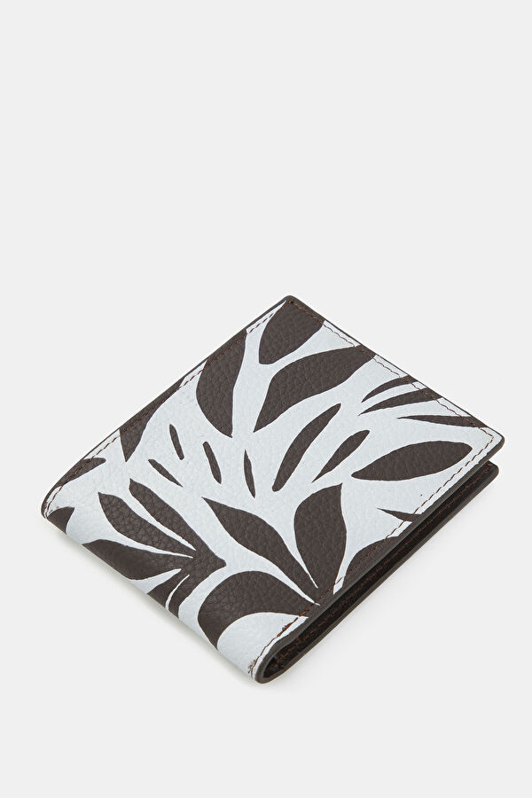 Dark Brown Printed Leather Wallet 4