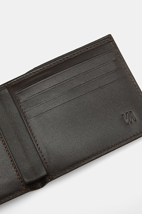 Dark Brown Printed Leather Wallet 5