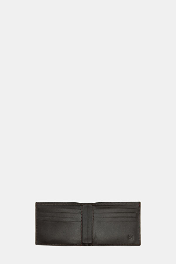 Dark Brown Printed Leather Wallet 6