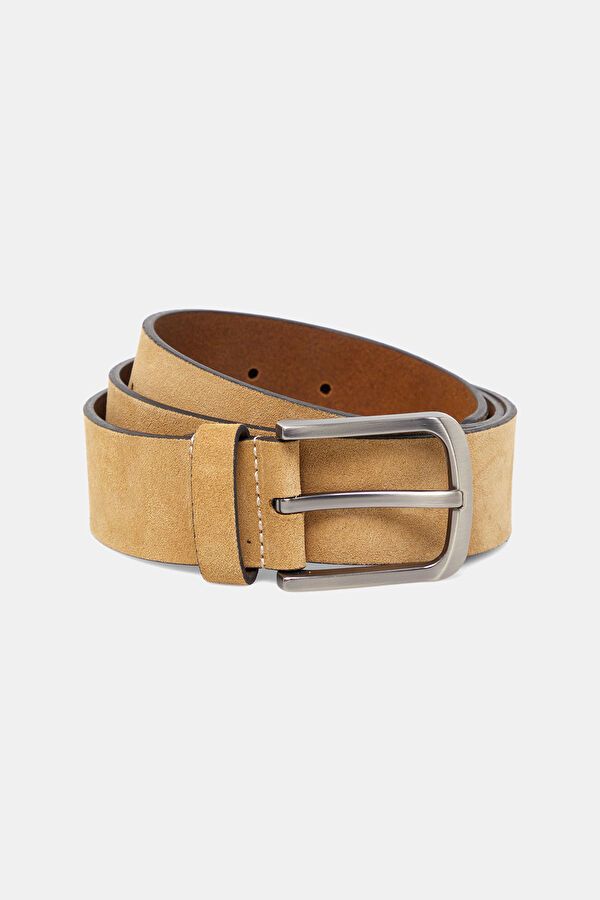 Camel Printed Leather Belt