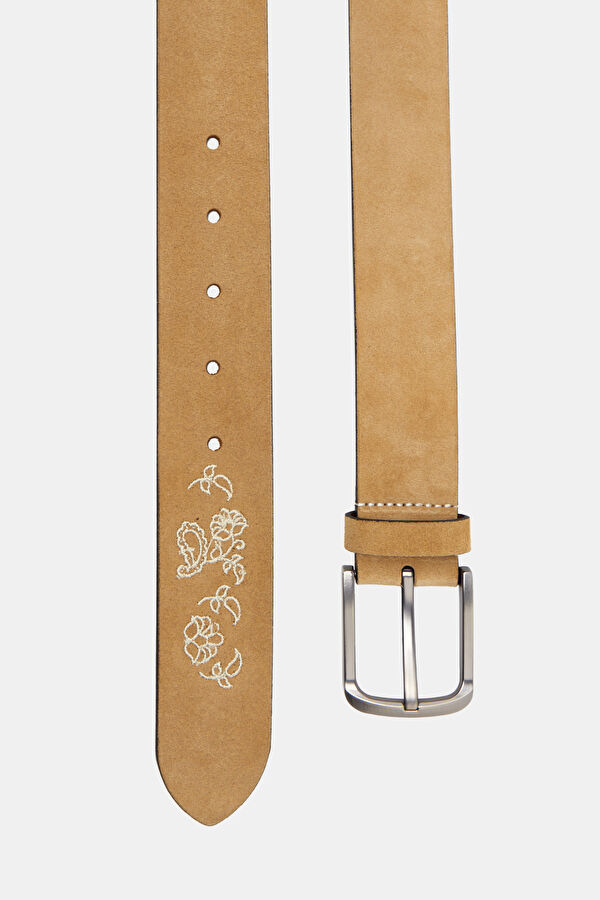 Camel Printed Leather Belt 2